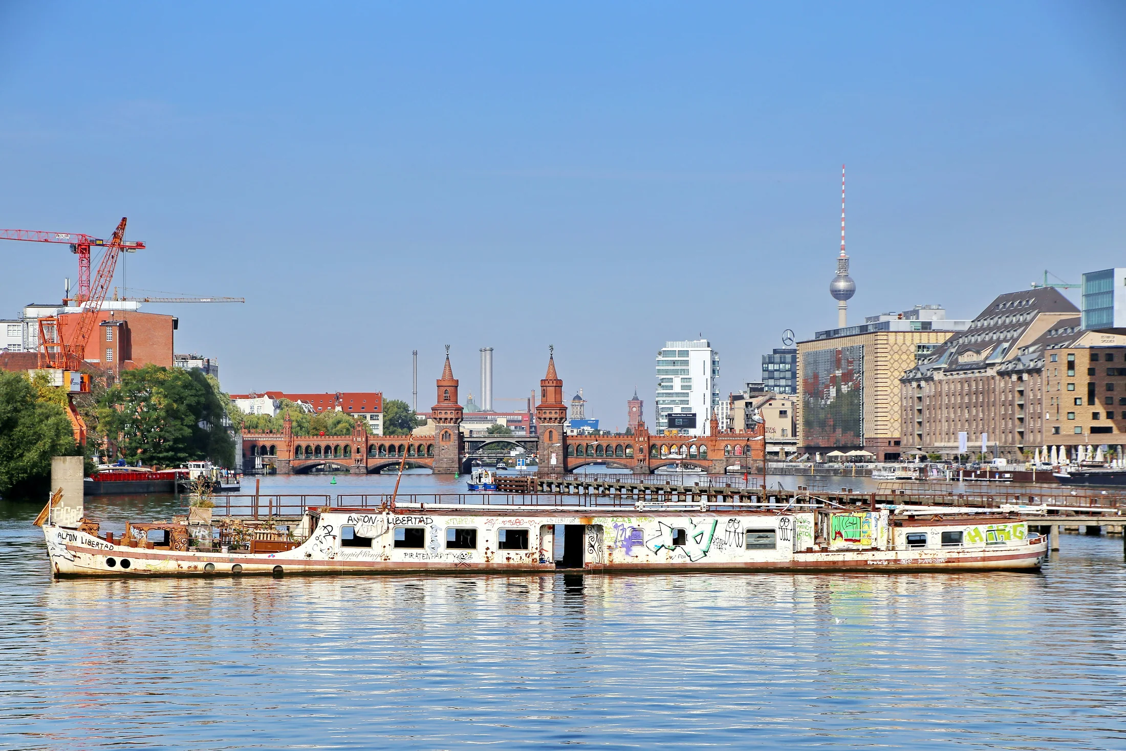 Berlin cityscape by the River Spree